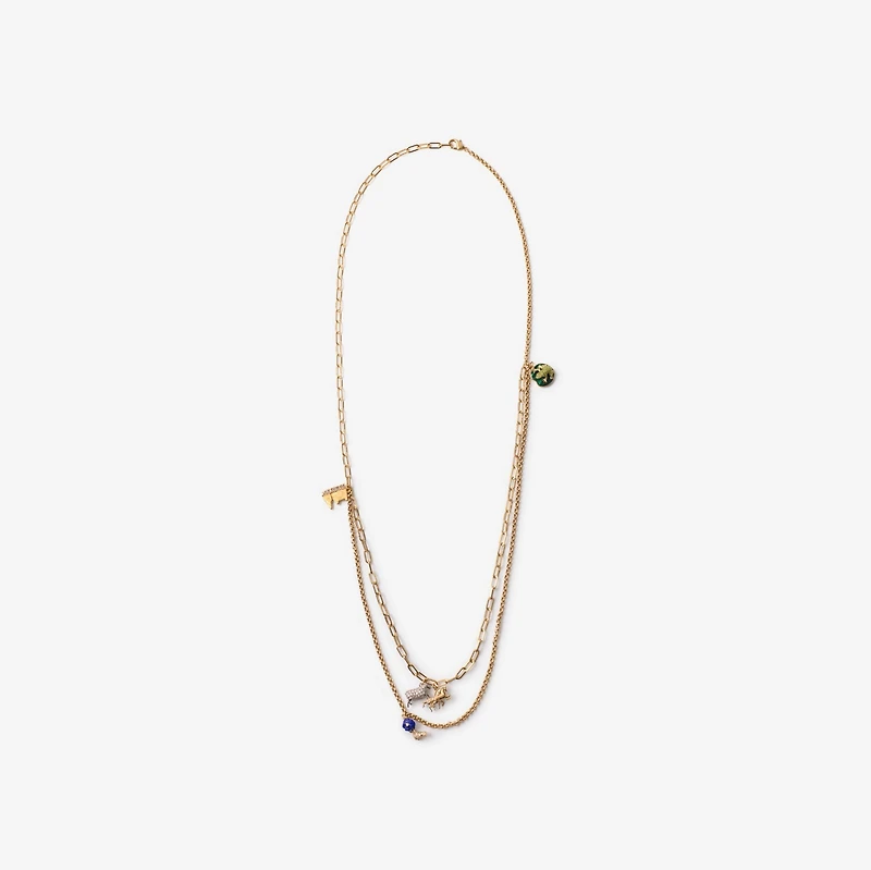 Charm Double Layer Necklace​ in Gold/multicolour - Women | Burberry® Official