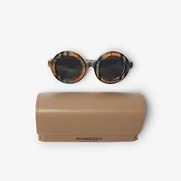 Check Round Sunglasses in Archive beige | Burberry® Official