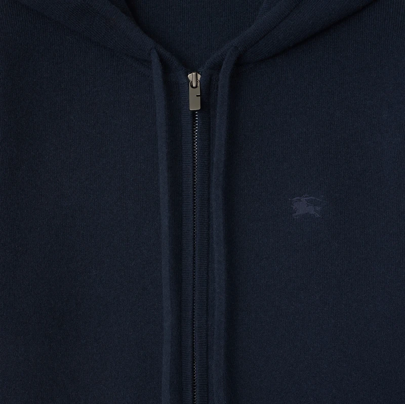 Cashmere Blend Zip Hoodie in Navy - Men | Burberry® Official