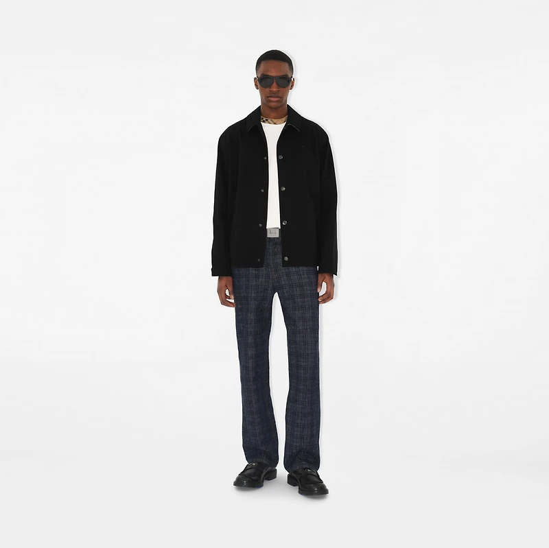 Gabardine Coach Jacket in Black - Men, Cotton | Burberry® Official