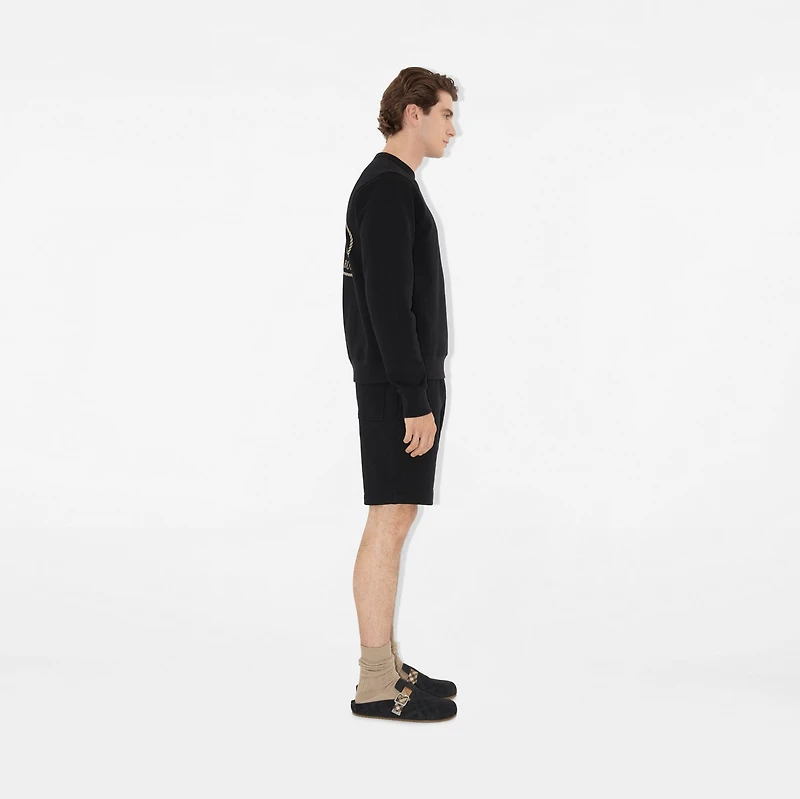Knight Stamp Cotton Sweatshirt in Black - Men | Burberry® Official