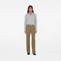 Wool Tailored Trousers in Linden/mountain - Women | Burberry® Official