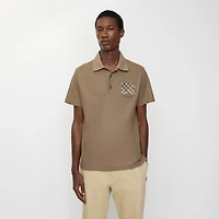 EKD Check Cotton Polo Shirt in Clay brown - Men | Burberry® Official