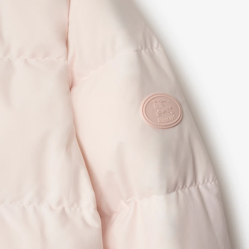 Check Trim Ambleside Puffer Jacket in Flora pink - Women | Burberry® Official