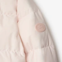 Check Trim Ambleside Puffer Jacket in Flora pink - Women | Burberry® Official