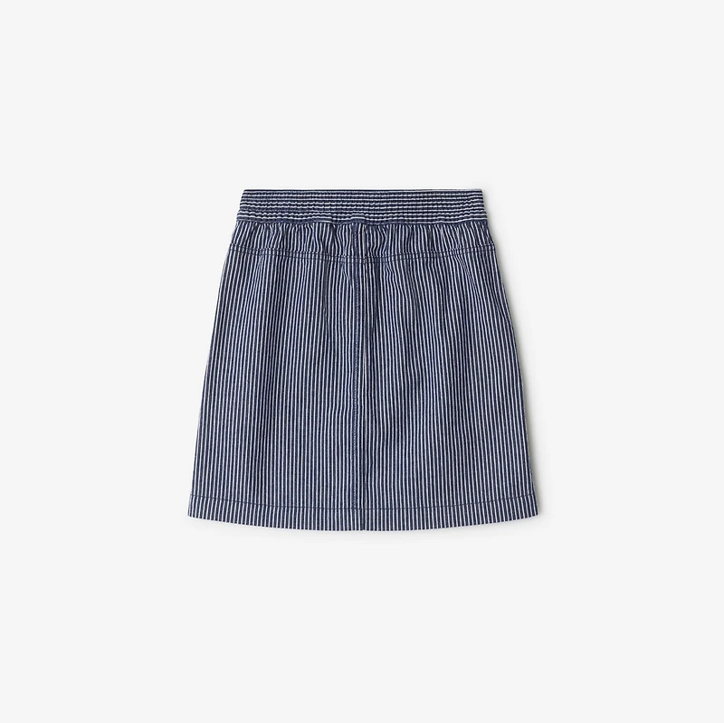 Striped Denim Skirt in Dark navy | Burberry® Official