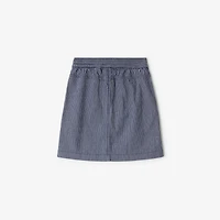 Striped Denim Skirt in Dark navy | Burberry® Official