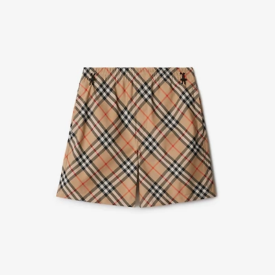 Check Shorts in Sand - Men, Nylon | Burberry® Official