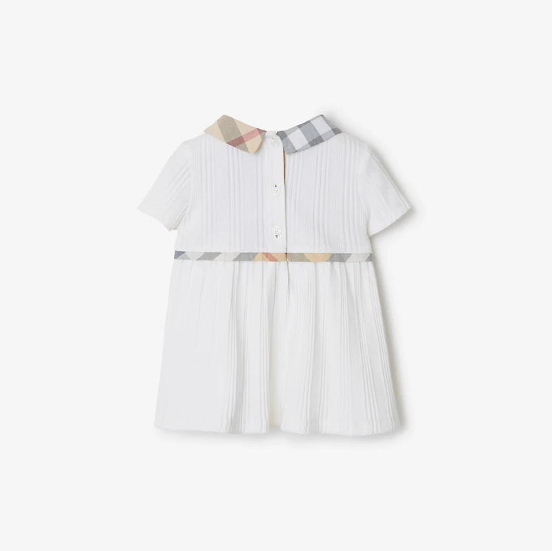 Stretch Cotton Dress with Bloomers in White - Children | Burberry® Official