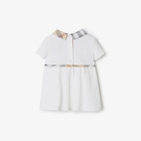 Stretch Cotton Dress with Bloomers in White - Children | Burberry® Official