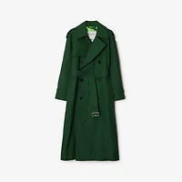 Long Highgrove Castleford Trench Coat in Ivy - Women, Cotton Gabardine | Burberry® Official
