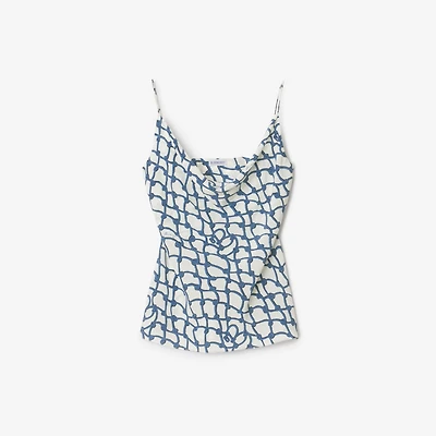 Knot Silk Top in Pool - Women | Burberry® Official