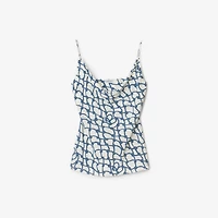 Knot Silk Top in Pool - Women | Burberry® Official