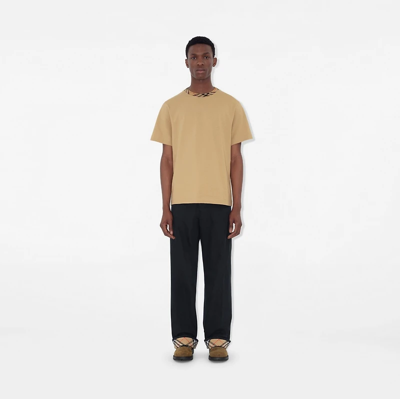 Gabardine Trousers in Navy - Men, Cotton | Burberry® Official