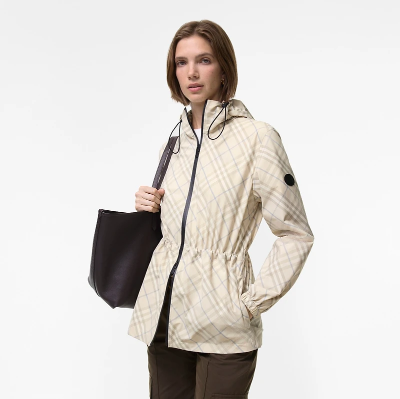 Check Lightweight Jacket in Sesame beige - Women | Burberry® Official