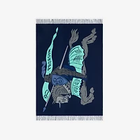 EKD Wool Cashmere Blanket in Damson blue | Burberry® Official