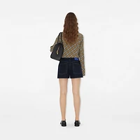 Denim Shorts in Indigo - Women, Cotton | Burberry® Official