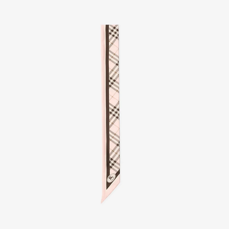 Skinny Check Silk Scarf in Bow pink | Burberry® Official