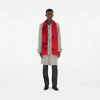 Wide EKD Wool Scarf in Oxblood | Burberry® Official