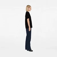 Check Pocket Cotton T-shirt in Black - Women | Burberry® Official