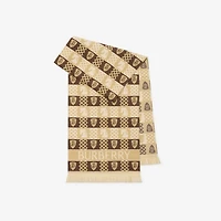 Chess Fair Isle Wool Scarf in Sand beige/treacle brown | Burberry® Official