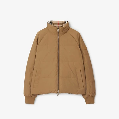Reversible Nylon Puffer Jacket in Taupe brown - Women | Burberry® Official