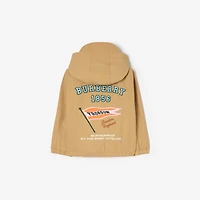 Flag Nylon Hooded Jacket in Sand beige | Burberry® Official