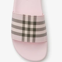 Check Slides in Mallow pink - Women | Burberry® Official