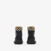 Leather Rogue Combat Boots in Black - Men | Burberry® Official