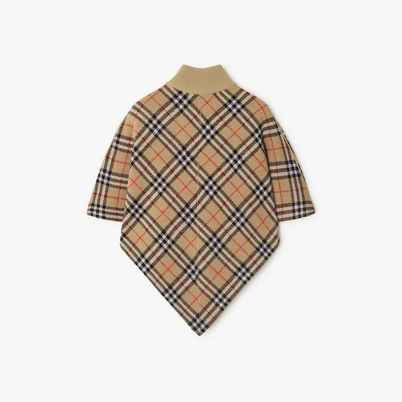 Check Wool Cape in Sand | Burberry® Official
