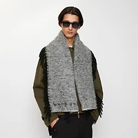 Alpaca Wool Blend Happy Scarf in Black/calico white | Burberry® Official