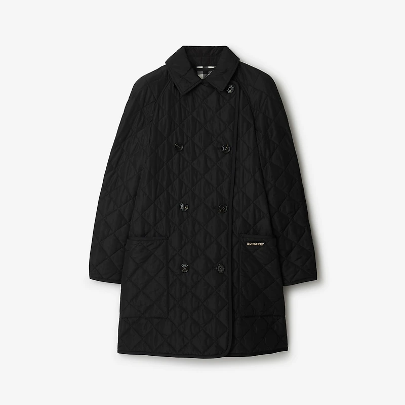 Quilted Coat in Black - Women | Burberry® Official