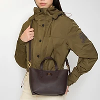 Mini Reversible Bloomsbury Tote​ in Peat brown/sand beige - Women | Burberry® Official