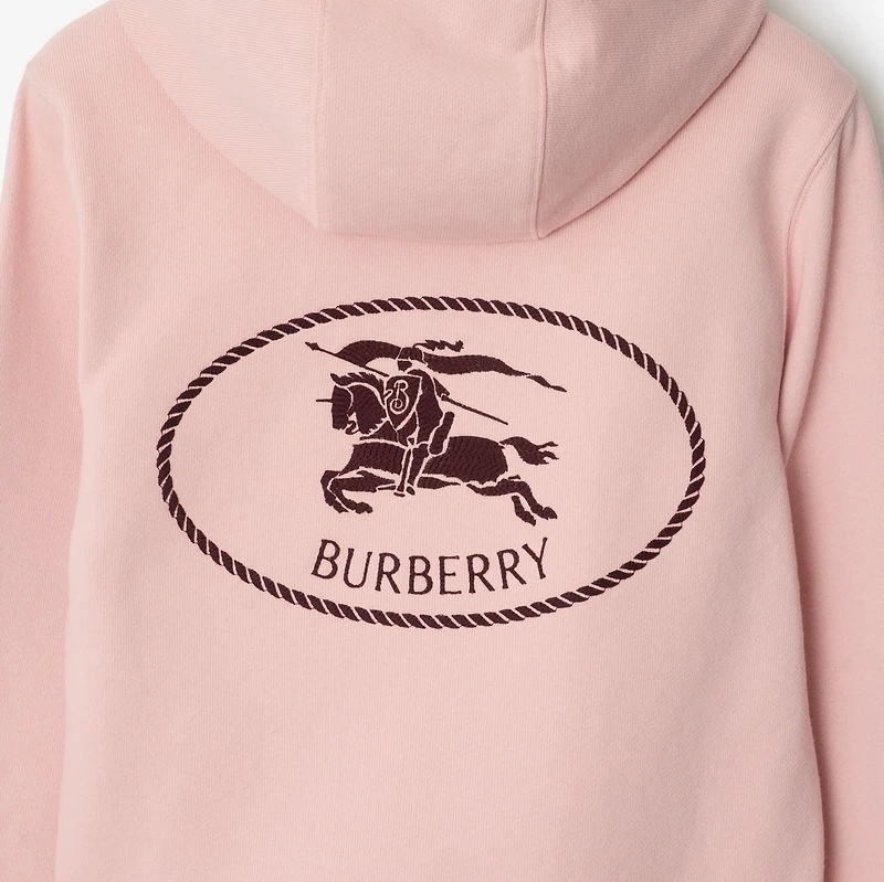 Knight Stamp Cotton Zip Hoodie in Bouquet - Women | Burberry® Official