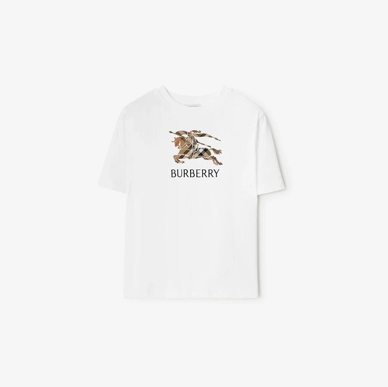 EKD Check Cotton T-shirt in White | Burberry® Official