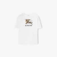 EKD Check Cotton T-shirt in White | Burberry® Official