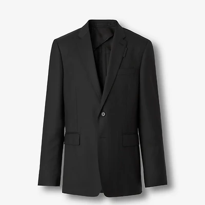 Slim Fit Wool Tailored Jacket in Black - Men | Burberry® Official