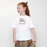 EKD Check Cotton T-shirt in White | Burberry® Official