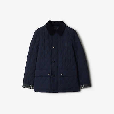 Quilted Nylon Jacket in Navy - Women | Burberry® Official