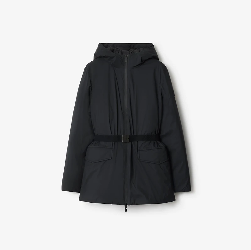Short Hooded Nylon Coat in Black - Women | Burberry® Official