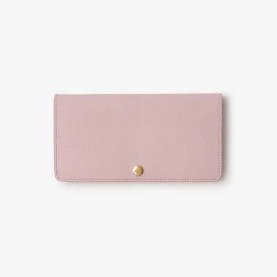 Leather Continental Wallet in Lilac pink - Women | Burberry® Official