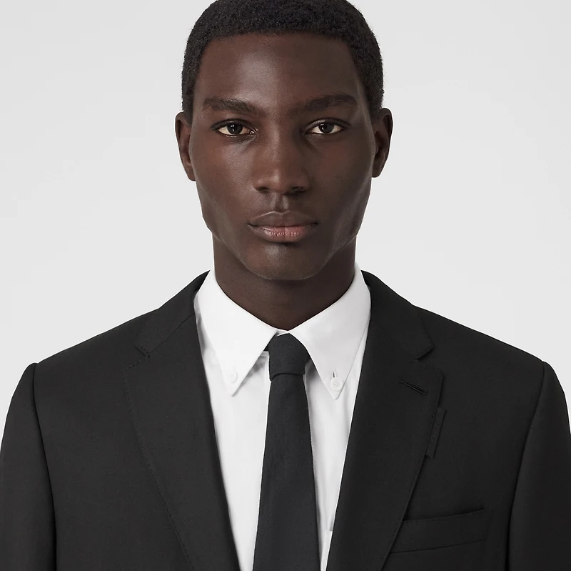 Slim Fit Wool Tailored Jacket in Black - Men | Burberry® Official
