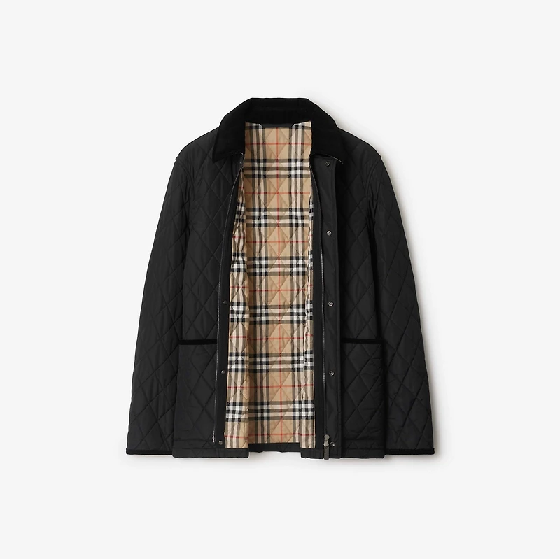 Quilted Nylon Barn Jacket in Black - Men | Burberry® Official
