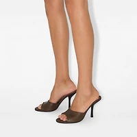 Leather Cabana Mules in Loch - Women | Burberry® Official