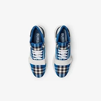 Check Sneakers in Hyacinth - Men, Nylon, Technical | Burberry® Official