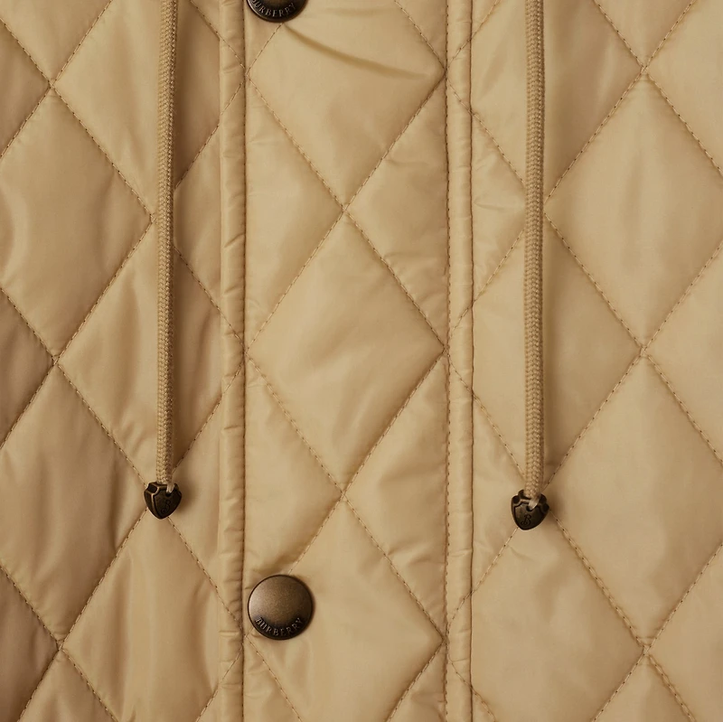 Quilted Nylon Parka in Flax