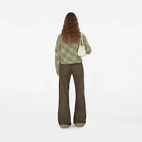 Cropped Reversible Check Hooded Jacket in Skylark - Women, Nylon | Burberry® Official
