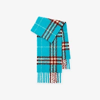 Check Alpaca Wool Blend Bouclé Scarf in Atom blue | Burberry® Official