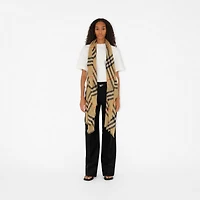Check Wool Scarf in Sand | Burberry® Official