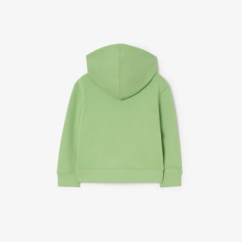 Cotton Zip Hoodie in Honeydew green | Burberry® Official